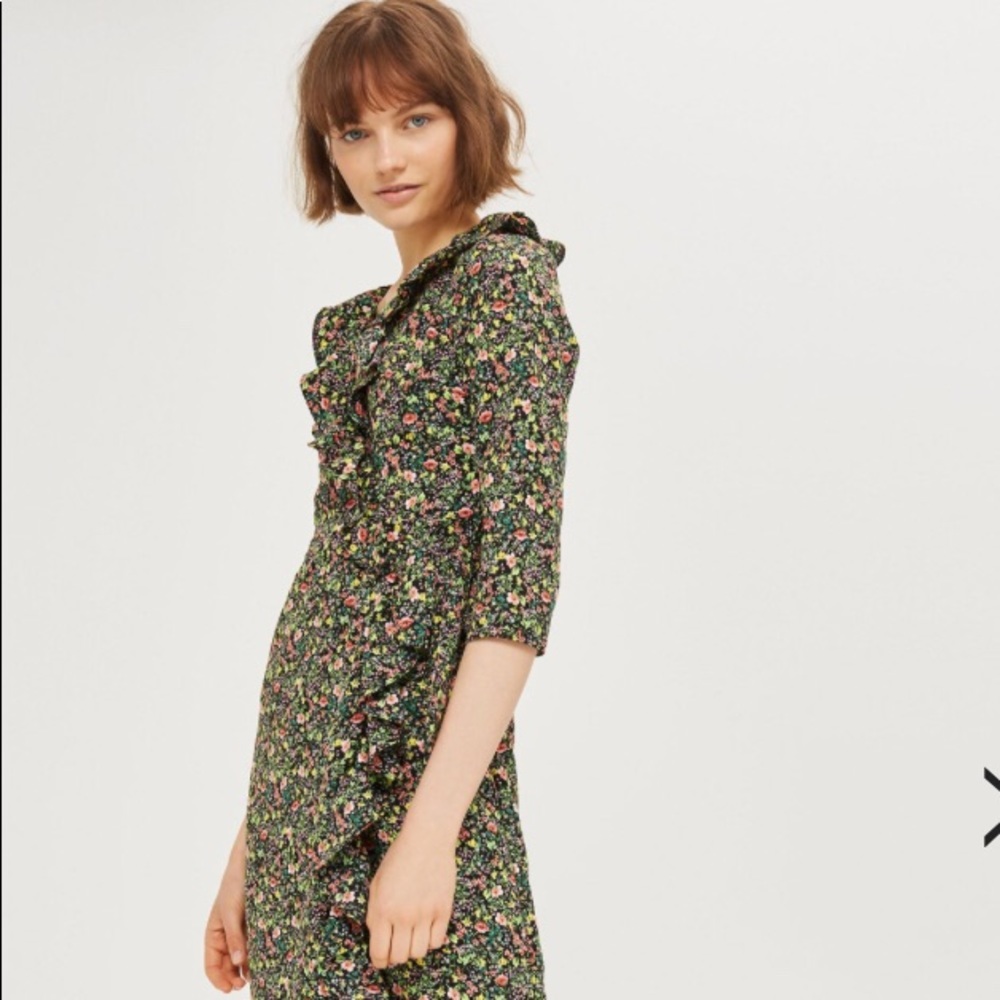 Top shop wrap floral dress topshop